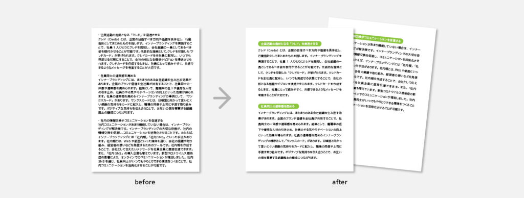 無理に詰めるのではなく、場合に応じてページ数を増やすことも重要