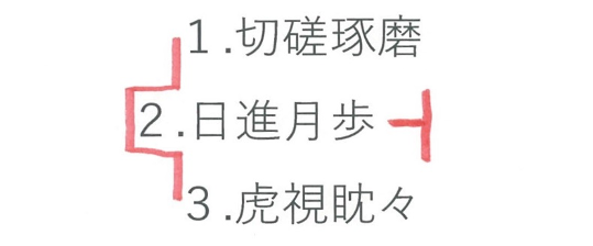 文字列の移動を示す記号 