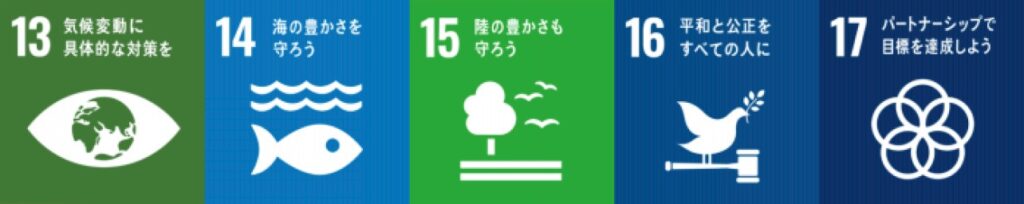 SDGsのゴール ⑬・⑭・⑮・⑯・⑰