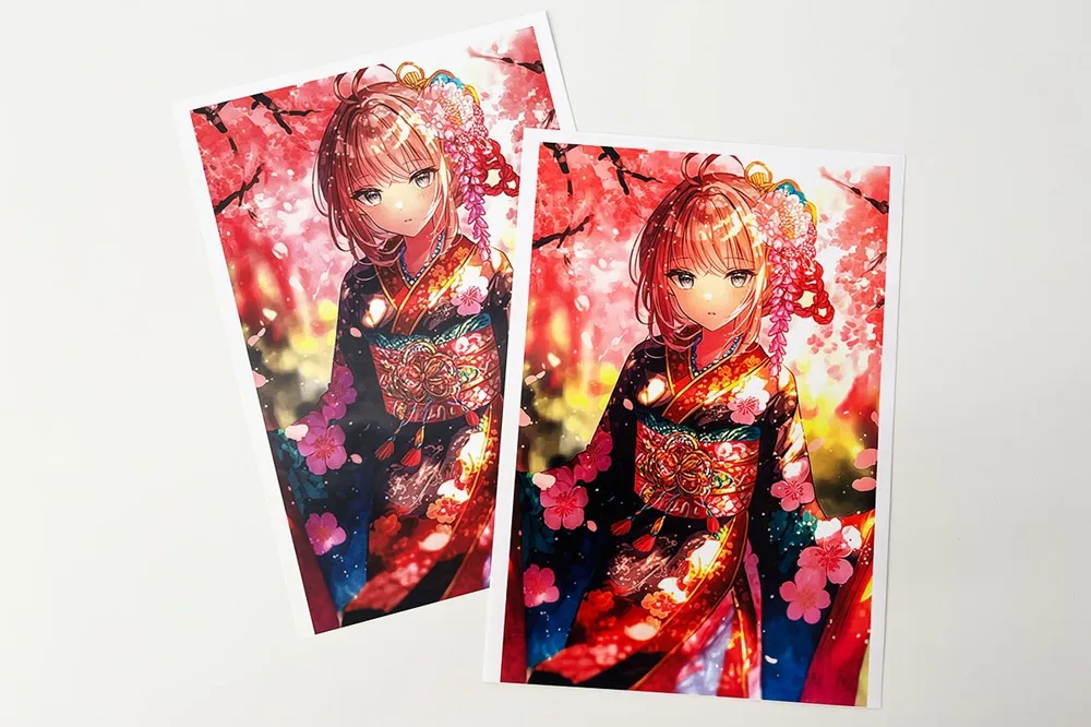 RGBの鮮やかな色をピンクトナーで再現
